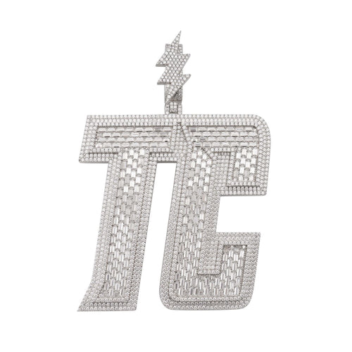 TC Custom Name Moissanite Pendant 14K Gold icecartel white