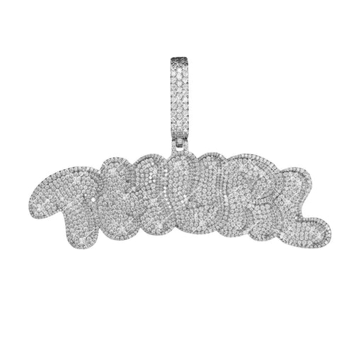 "THURL" Custom Moissanite Pendant 14K Gold 11