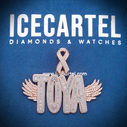 TOYA Custom Baguette Moissanite Pendant 14K Two Tone 1