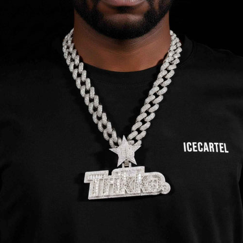 "TRIKKO" Custom Moissanite Pendant 14K Gold model 1