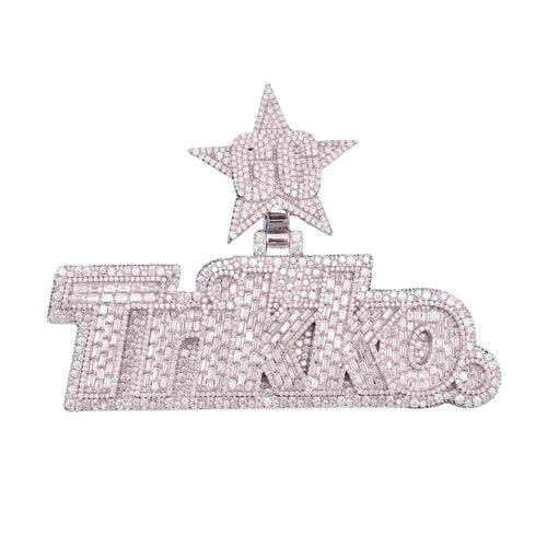 "TRIKKO" Custom Moissanite Pendant 14K Gold 1