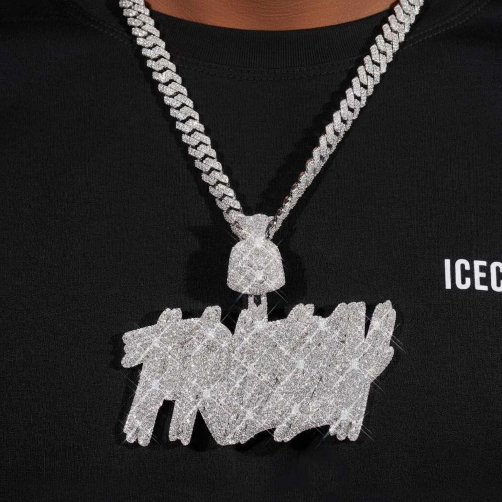 TRIZZY Custom Moissanite Pendant 14K Gold icecartel model1