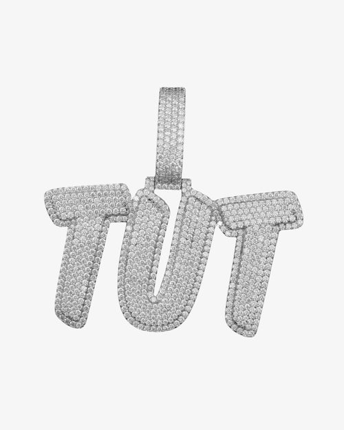 "TUT" Custom Moissanite Pendant 14K Gold 1