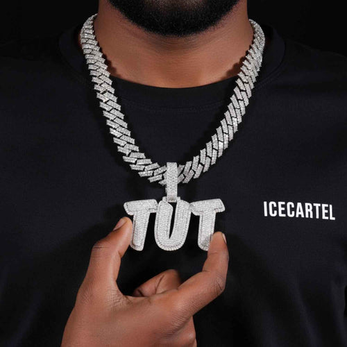 "TUT" Custom Moissanite Pendant 14K Gold model