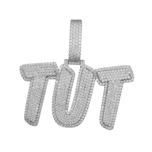 "TUT" Custom Moissanite Pendant 14K Gold 1