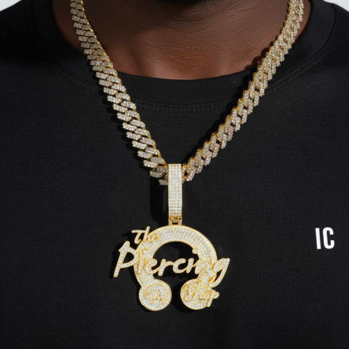 The Piercing Shop Custom Logo Moissanite Pendant 14K Gold icecartel model1