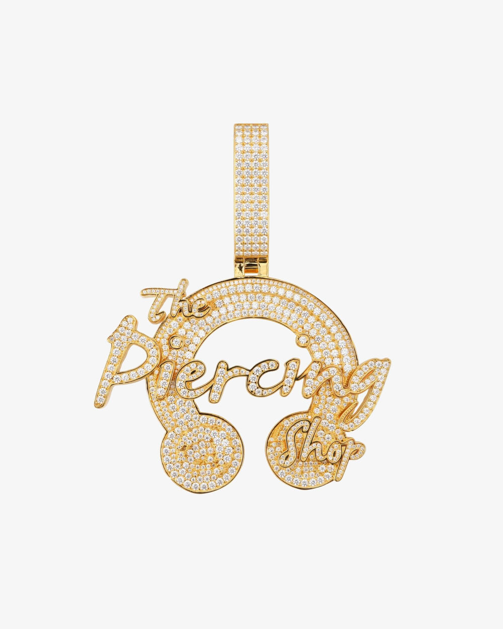 The Piercing Shop Custom Logo Moissanite Pendant 14K Gold icecartel white