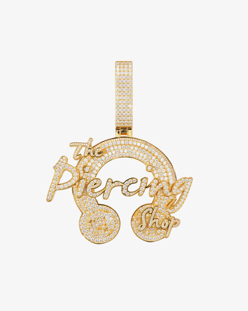 The Piercing Shop Custom Logo Moissanite Pendant 14K Gold icecartel white