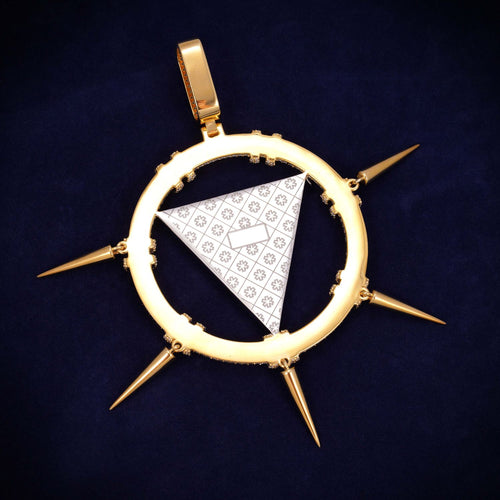 "Triangle Eye" Custom Moissanite Pendant 14K Gold back