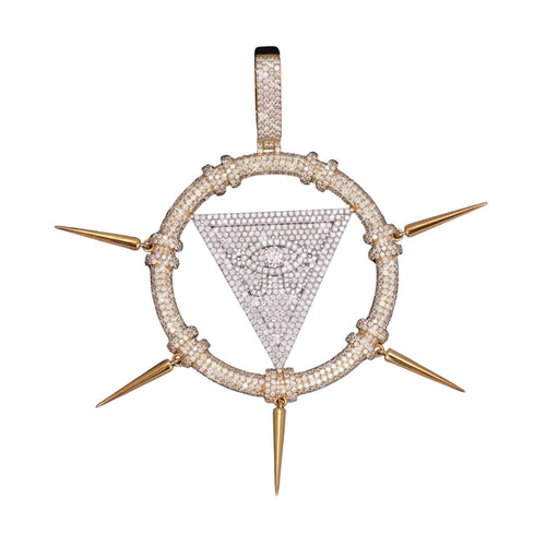 "Triangle Eye" Custom Moissanite Pendant 14K Gold 22
