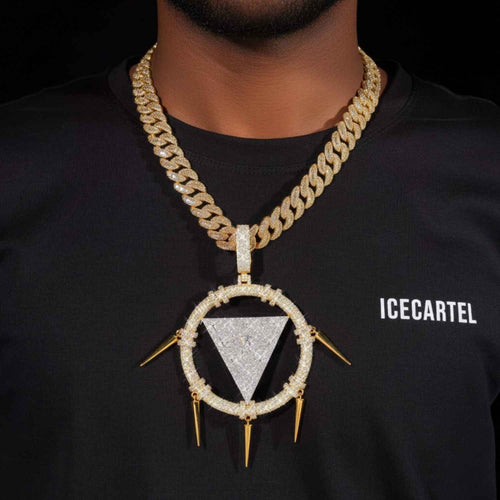 "Triangle Eye" Custom Moissanite Pendant 14K Gold model1