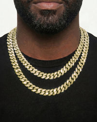 Yellow Gold Cuban Chain Set