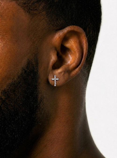 VVS Cross Earrings 14K Gold