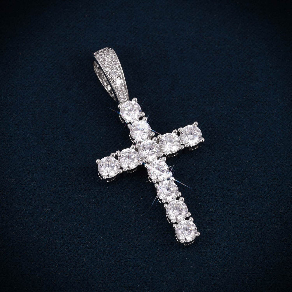 VVS Cross Pendant 14K Gold side icecartel