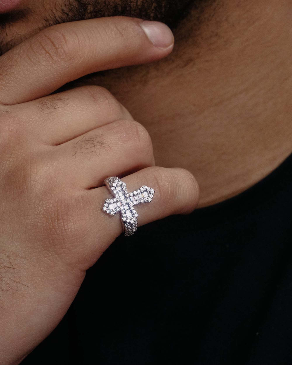 VVS Gothic Cross Ring 14K Gold model icecartel px