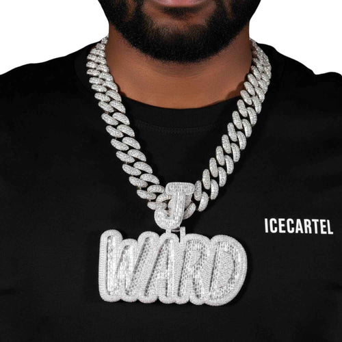 "WARD" Custom Moissanite Pendant 14K Gold model