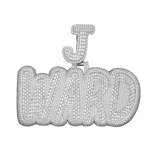 "WARD" Custom Moissanite Pendant 14K Gold 1