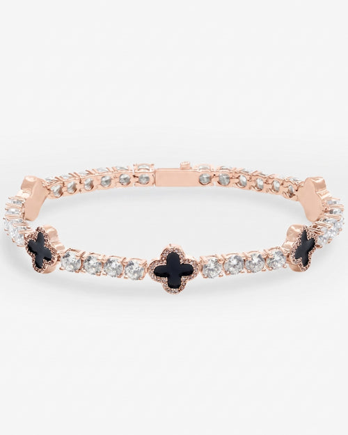 agate 5mm moissanite tennis bracelet 14k rose main