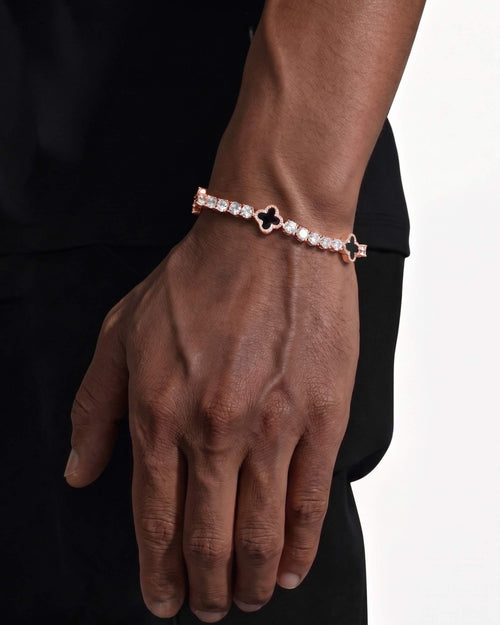 agate 5mm moissanite tennis bracelet 14k rose model