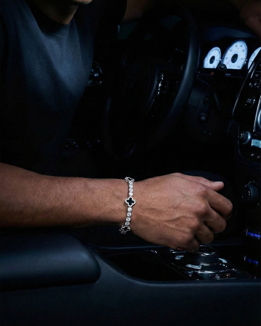 agate 5mm moissanite tennis bracelet 14k white gold model car lifestyle