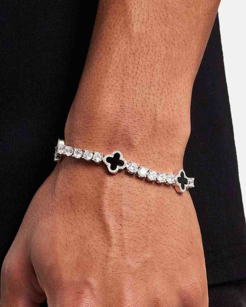 agate 5mm moissanite tennis bracelet 14k white gold model