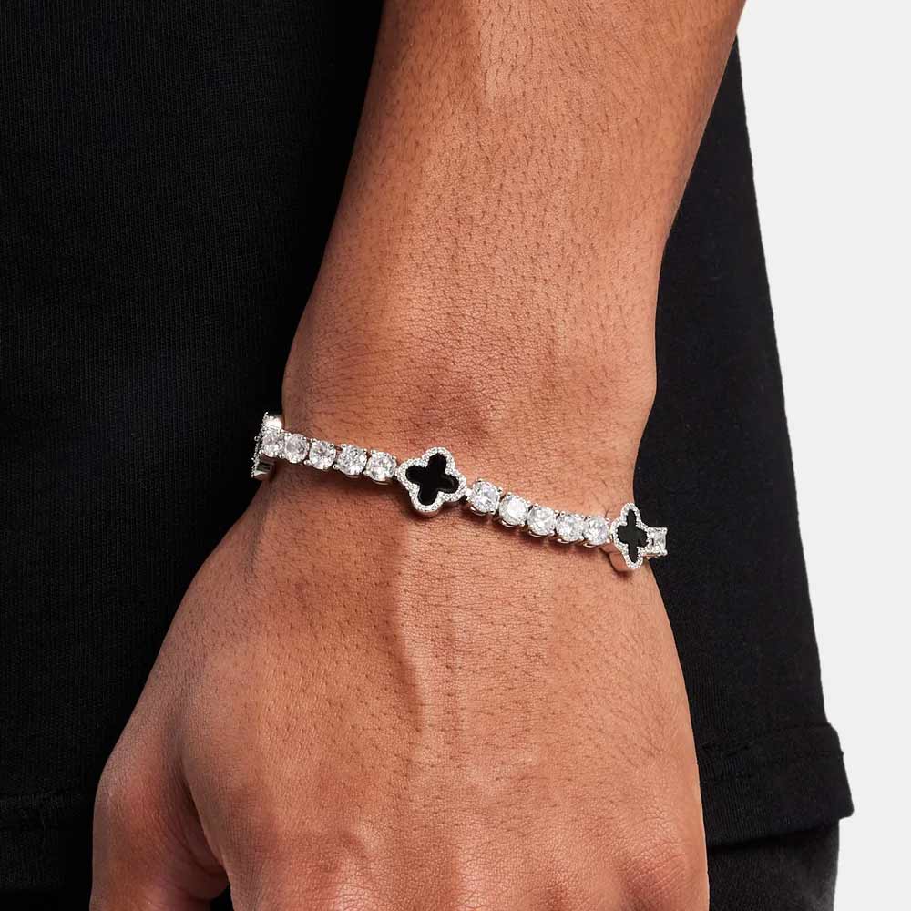 agate 5mm moissanite tennis bracelet 14k white gold model