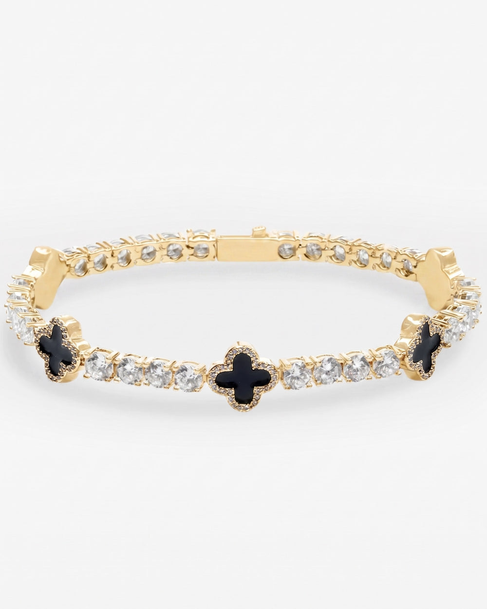 5MM Agate Moissanite Tennis Bracelet 14K Gold - Yellow Gold