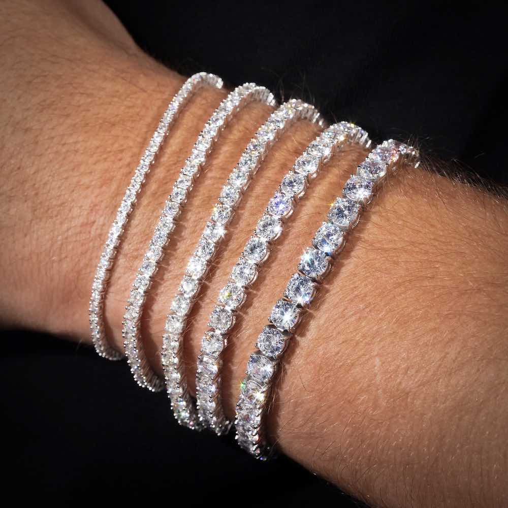 All Moissanite Tennis Bracelets hand model