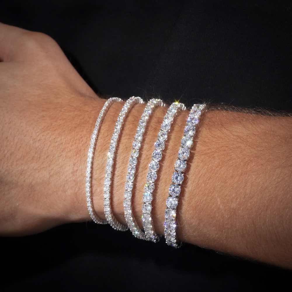 All Moissanite Tennis Bracelets side hand