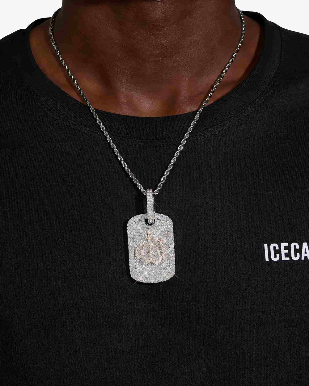 allah custom dog tag pendant 14k gold icecartel model