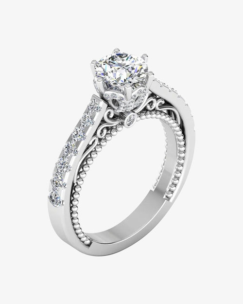 antique style cathedral hidden halo moissanite engagement ring icecartel diamond