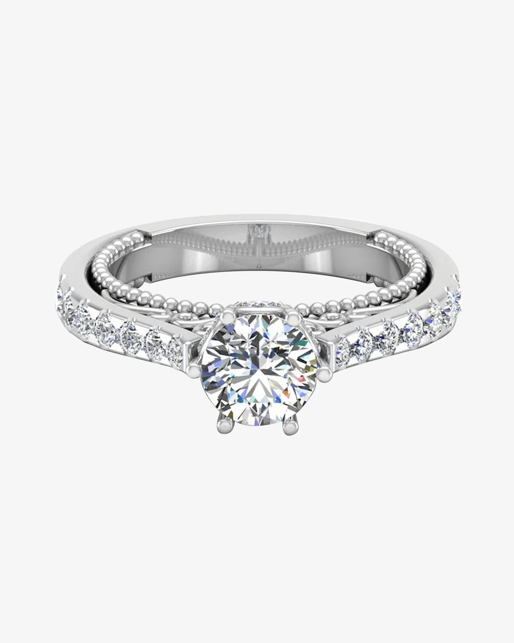 antique style cathedral hidden halo moissanite engagement ring icecartel horizontal