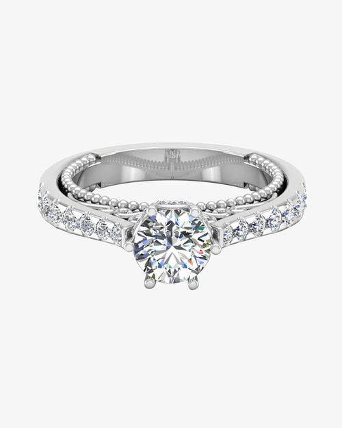 antique style cathedral hidden halo moissanite engagement ring icecartel horizontal