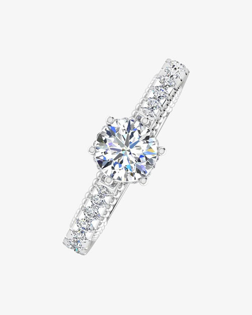 antique style cathedral hidden halo moissanite engagement ring icecartel i