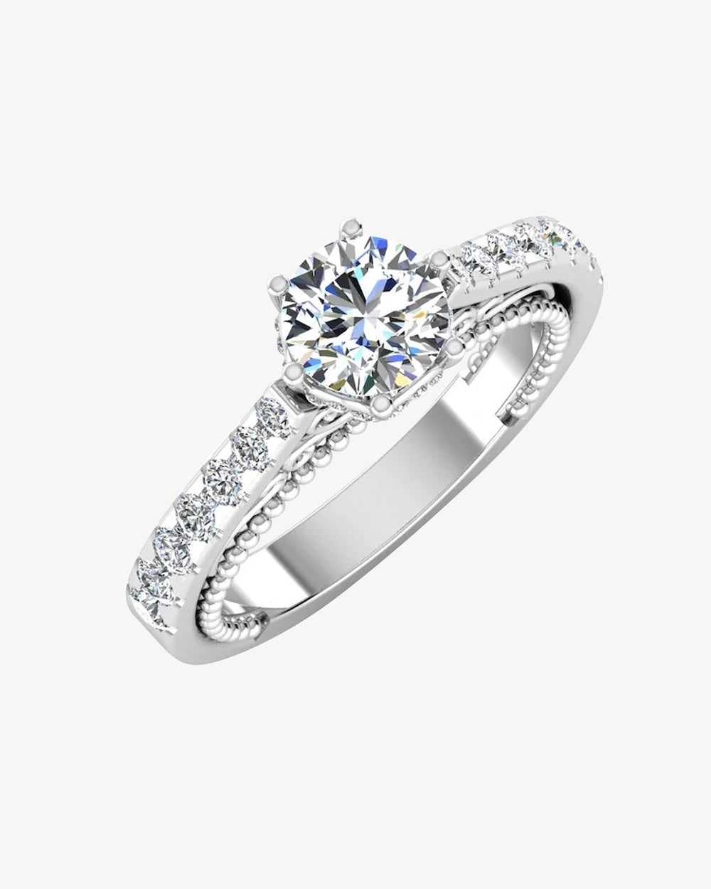 antique style cathedral hidden halo moissanite engagement ring icecartel main