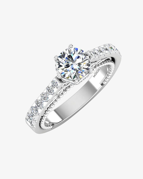 antique style cathedral hidden halo moissanite engagement ring icecartel main