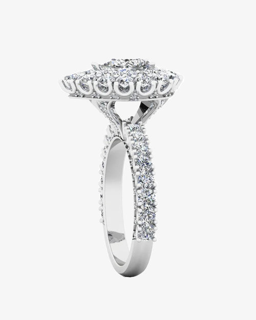 antique style pear top and side halo moissanite engagement ring icecartel angle