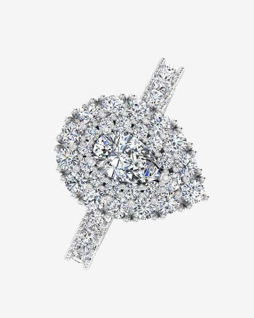 antique style pear top and side halo moissanite engagement ring icecartel i