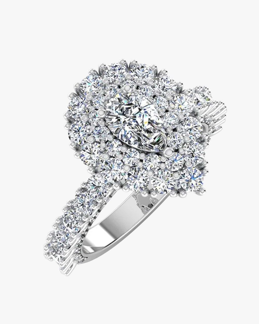 antique style pear top and side halo moissanite engagement ring icecartel main