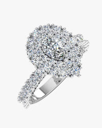 antique style pear top and side halo moissanite engagement ring icecartel main