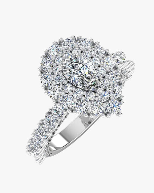 antique style pear top and side halo moissanite engagement ring icecartel main