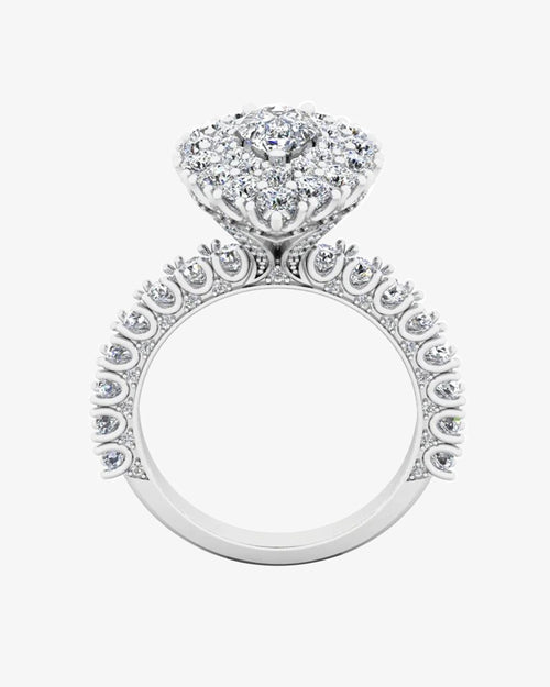 antique style pear top and side halo moissanite engagement ring icecartel o