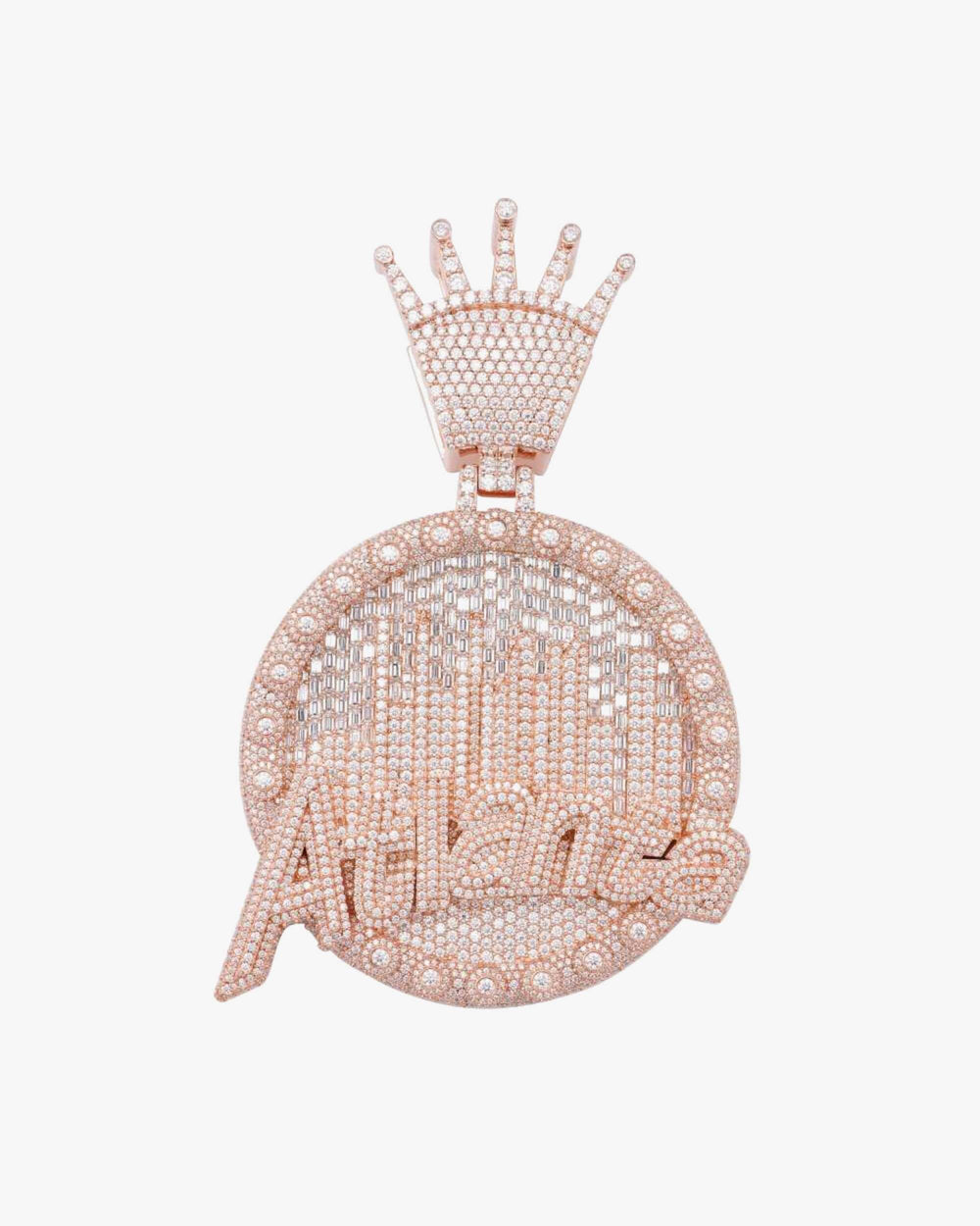 atlanta Custom-moissanite circle pendant rose gold 2