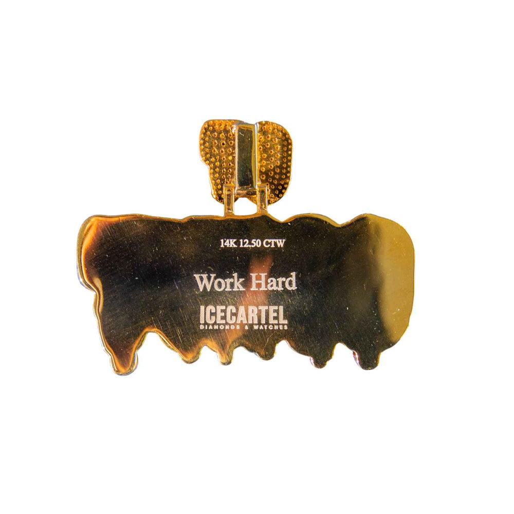 dripping letters custom moissanite diamond pendant 14k yellow gold icecartel1