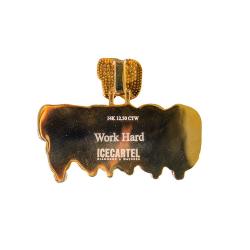 dripping letters custom moissanite diamond pendant 14k yellow gold icecartel1