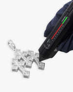 Baguette Moissanite Triple Ornamental Cross Pendant 14K Gold - White Gold