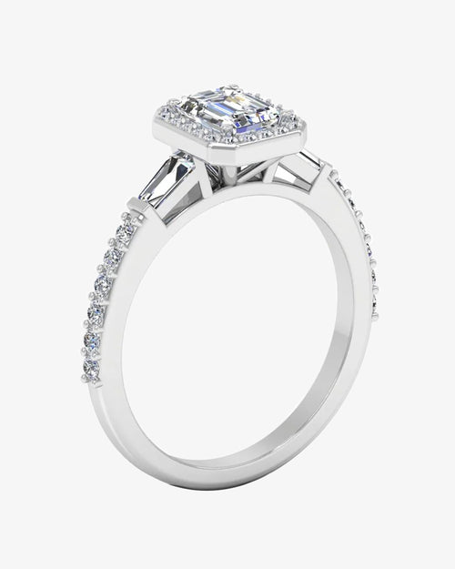 baguette round cut halo moissanite engagement ring icecartel angle