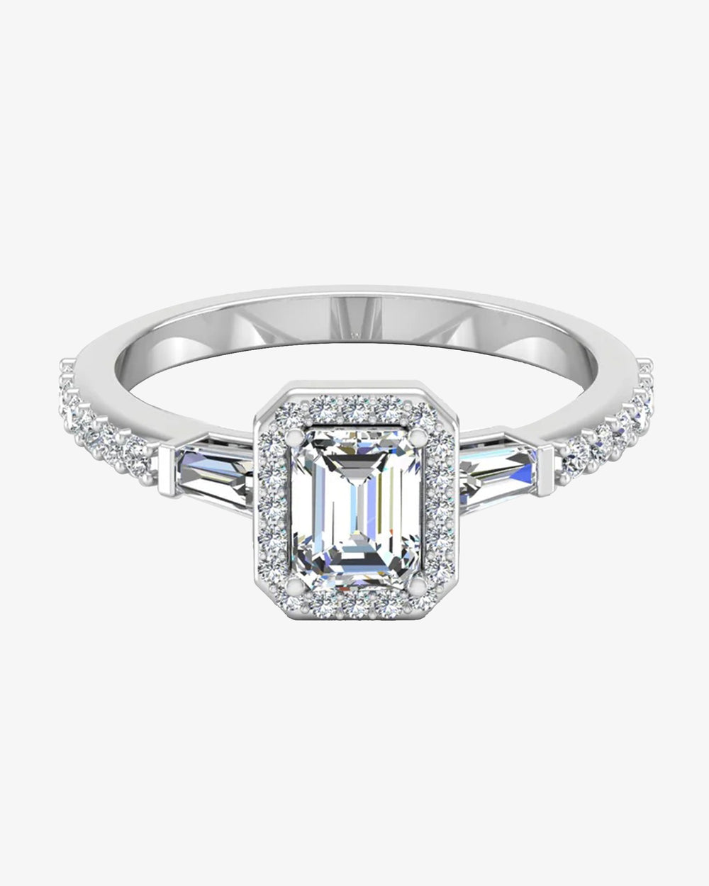 baguette round cut halo moissanite engagement ring icecartel horizontal