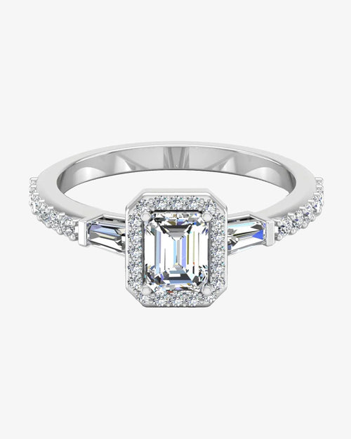 baguette round cut halo moissanite engagement ring icecartel horizontal