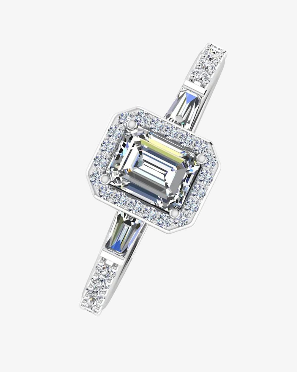 baguette round cut halo moissanite engagement ring icecartel i